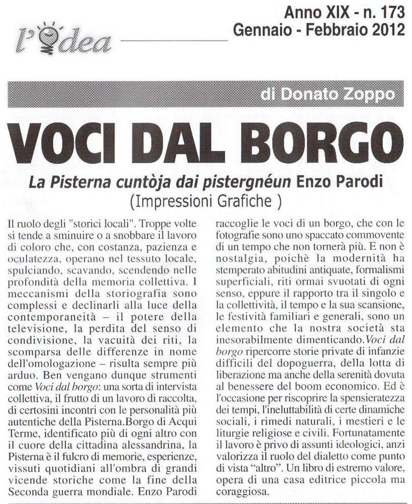 Voci dal borgo - L'idea febbraio 2013